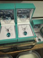 Necklace, ￼925 sterling silver with real crushed Leelanau bluestones